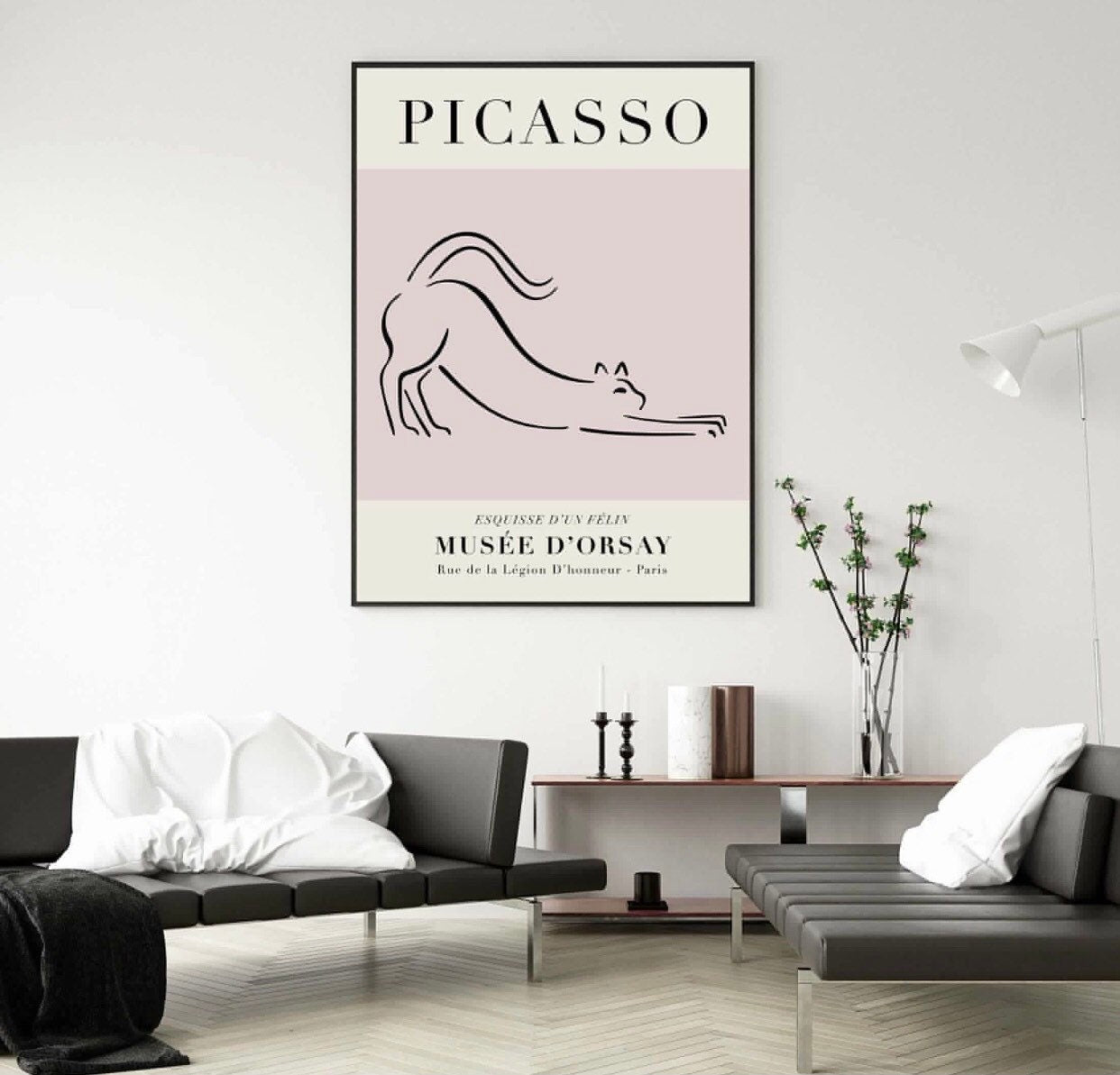 Picasso - The Cat, minimalist line drawing | cat art, Picasso prints, Picasso posters,