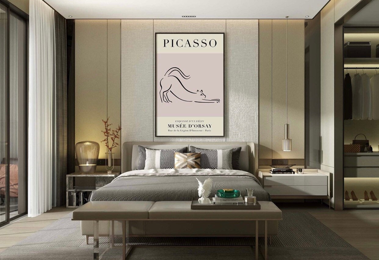 Picasso - The Cat, minimalist line drawing | cat art, Picasso prints, Picasso posters,