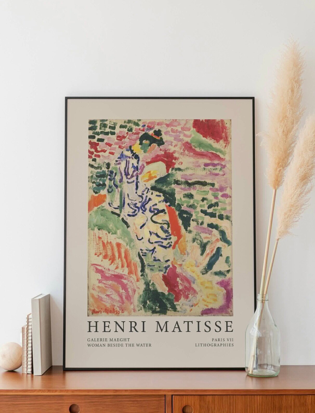 Henri Matisse Japanese Garden print | Matisse Art Print | woman beside the water | Colourful Art | Rainbow print | Mid Century Art