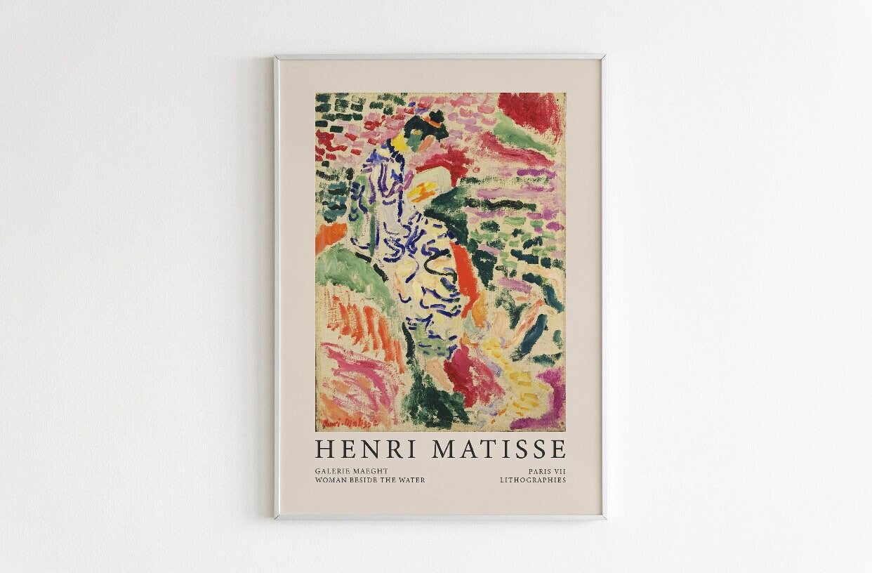 Henri Matisse Japanese Garden print | Matisse Art Print | woman beside the water | Colourful Art | Rainbow print | Mid Century Art