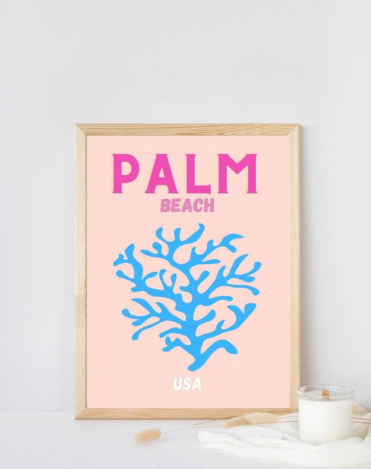 Palm Beach Travel print | retro palm beach print | colourful print