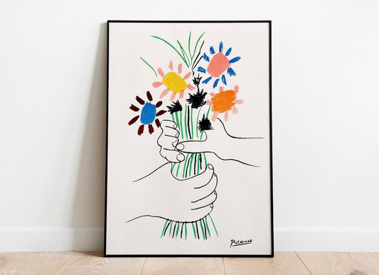 Picasso Bouquet of peace print | exhibition vintage print | flowers print | Colourful posters | wall art |