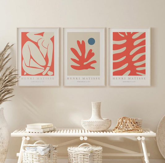 Set of 3 Henri Matisse prints | Matisse the cut outs | nude woman art | famous artist print | neutral art