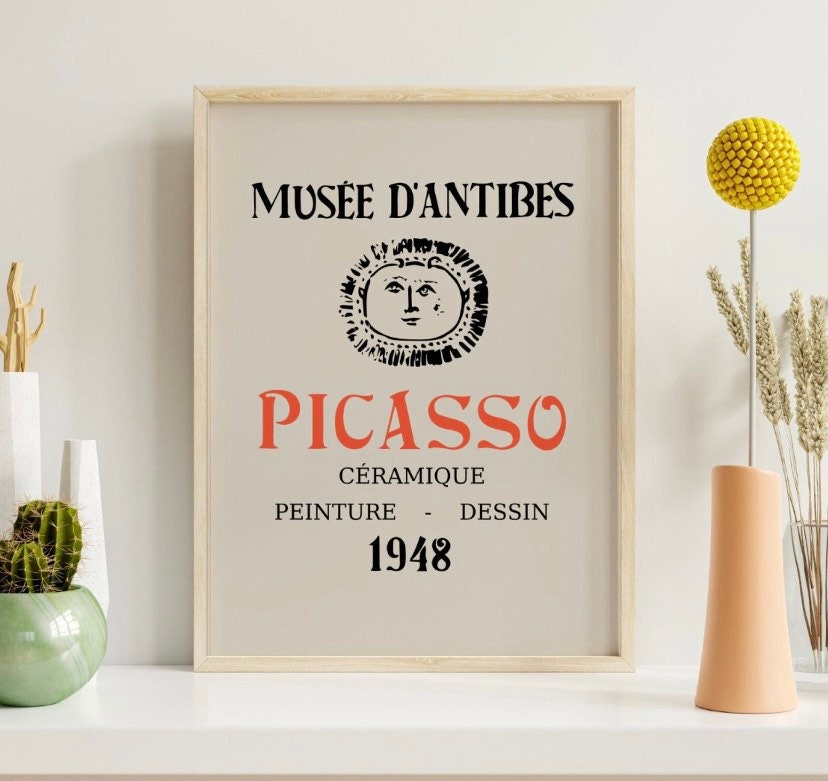 Picasso Musee Antibes Dessin 1948 | exhibition print | Picasso wall art | Picasso picture