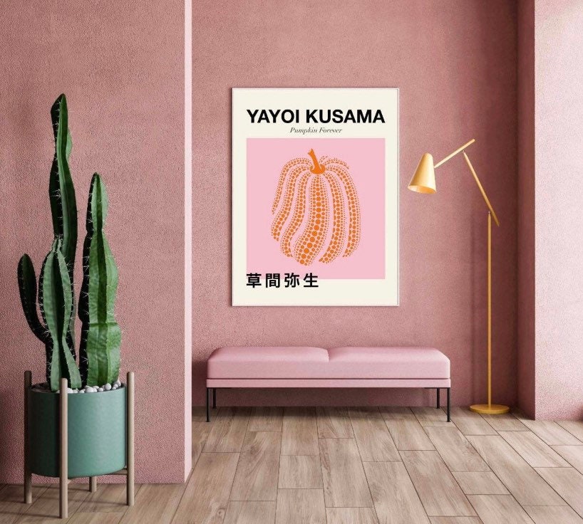 Yayoi Kusama pumpkin print | Japanese art | Japanese print | orange artwork