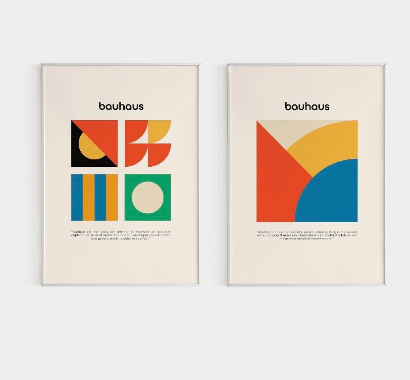 Set of 2 Bauhaus Prints | Bauhaus Poster | Bauhaus Wall Art | Museum Colourful Art | Exhibition Poster |