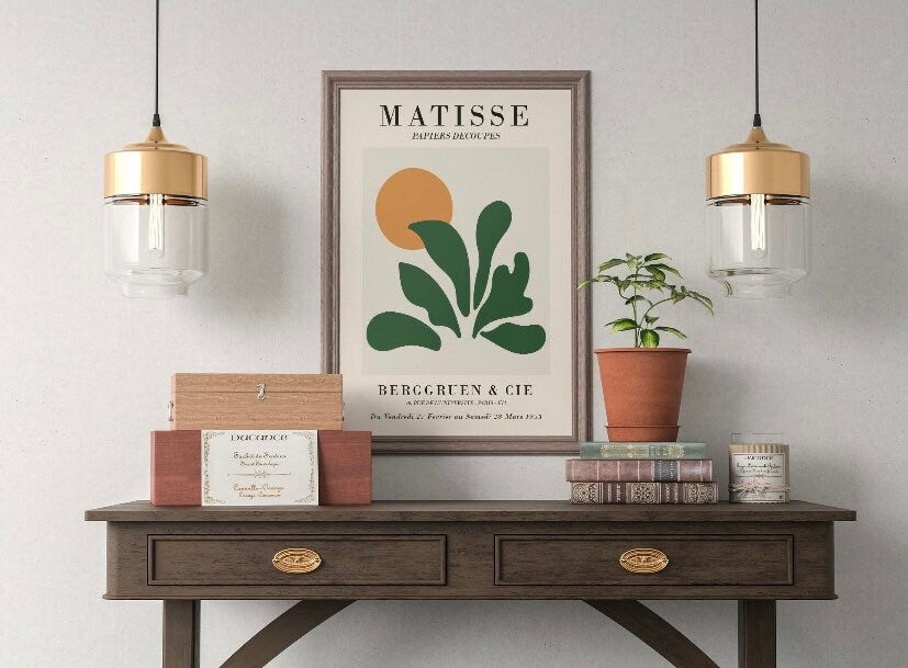 Matisse Green The Cut Outs | Plant And Sun Matisse Poster | Abstract Wall Art | Mid Century Modern Poster | Exhibition Print