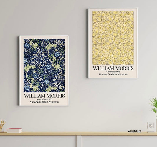 William Morris prints | Botanical Prints |set of 2 vintage print | Exhibition Art Poster