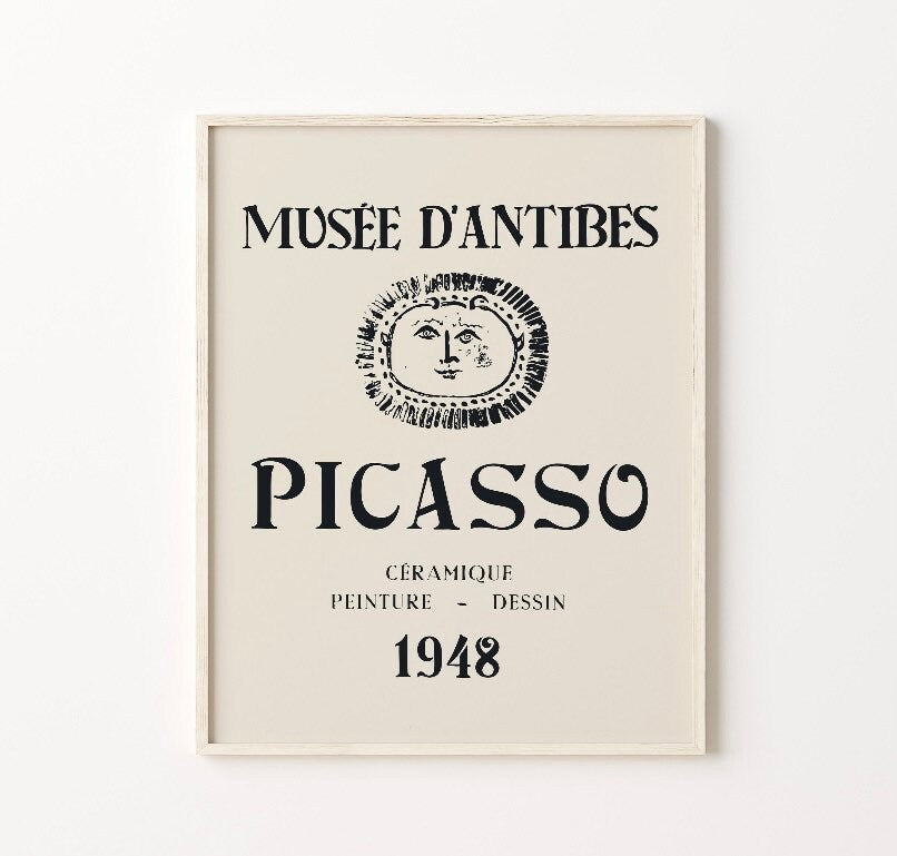 Picasso Set of 2 Exhibition Prints | Gallery Wall Set | Picasso Print | Picasso Exhibition Art | Vallaurus Print | Musee Antibes Print