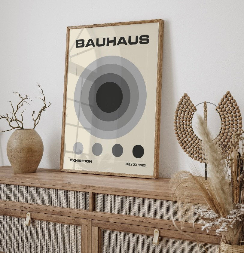 Gallery Wall Art Set Of 3 | Bauhaus Prints | Grey Gallery Wall Set| Bauhaus Poster Set | Exhibition Poster Set