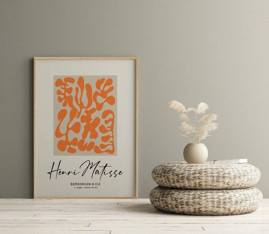 Matisse Print | Orange Matisse Poster | Matisse Wall Art | Exhibition Poster | Henri Matisse The Cut Outs