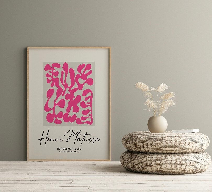 Matisse Print | Pink Matisse Poster | Matisse Wall Art | Exhibition Poster | Henri Matisse The Cut Outs