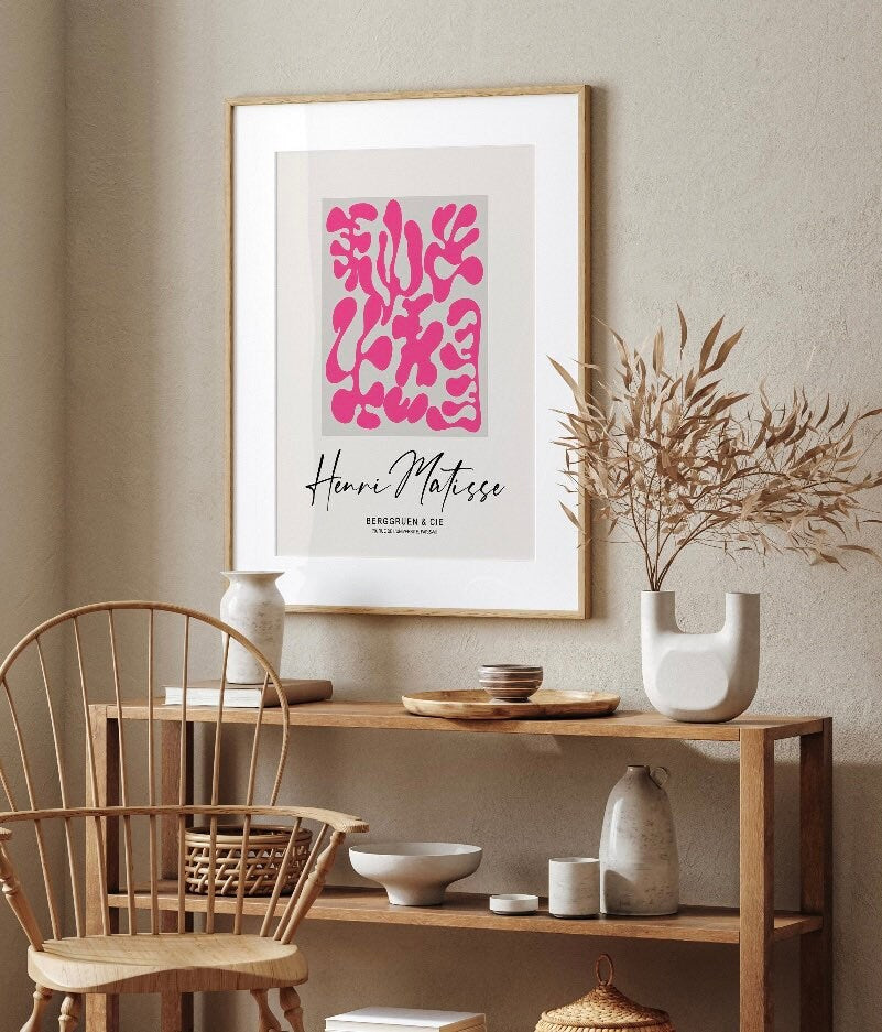 Matisse Print | Pink Matisse Poster | Matisse Wall Art | Exhibition Poster | Henri Matisse The Cut Outs