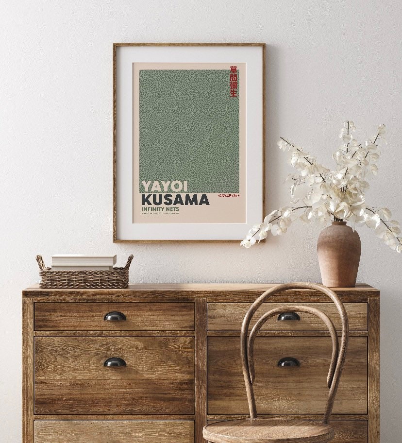 Sage Green Set of 3 Prints | Gallery Wall Set | Yayoi Kusama Print Set | Bauhaus Print Set | Matisse Print Set | Exhibition Print Set