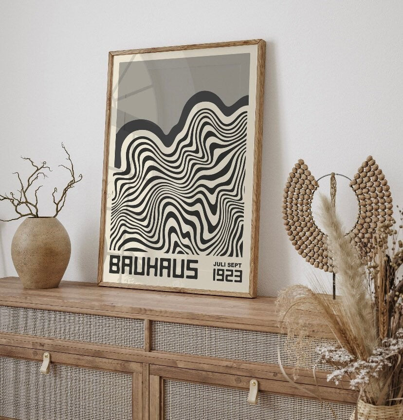 Gallery Wall Art Set Of 3 | Bauhaus Prints | Grey Gallery Wall Set| Bauhaus Poster Set | Exhibition Poster Set