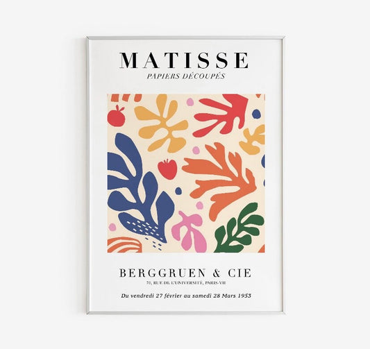 Henri Matisse Poster | Colourful Matisse Print | Berggruen & Cie - Colorful Leaves | Matisse Cutouts