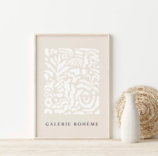 Boho Gallery Print | Paper Cutouts Neutral Artwork | Galerie Boheme Wall Decor | Neutral Print | Nordic Print