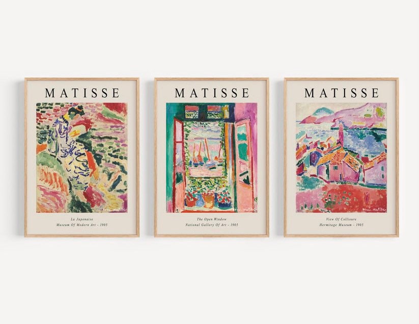 Matisse Print | Henri Matisse Poster | 3 Piece Wall Art | Henri Matisse Paintings | Exhibition Poster | Set Of 3 Prints | Colourful Posters