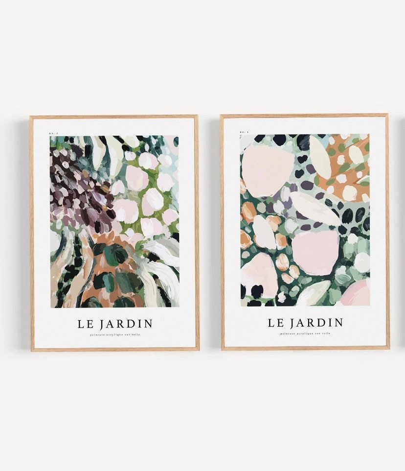 Le Jardin Print | Abstract Art Print | Vintage Illustration Poster | Neutral Print