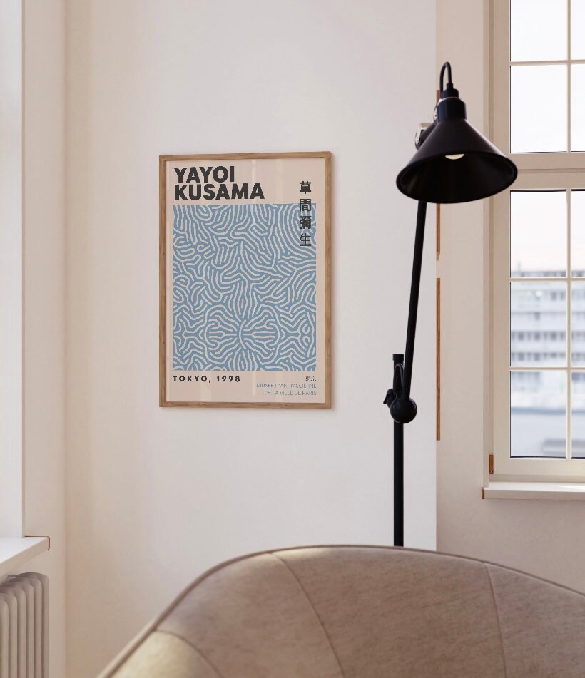 Bauhaus Gallery Wall Set | Set of 3 Blue Wall Art | Matisse Poster Set |Yayoi Kusama Print | Blue Wall Art