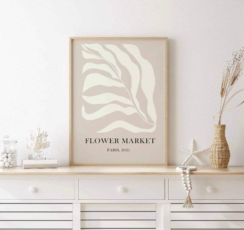 Neutral Wall Art| Set of 3 Prints | Matisse Print | Picasso Print | Flower Market Print | Exhibition Poster | Bird of Peace