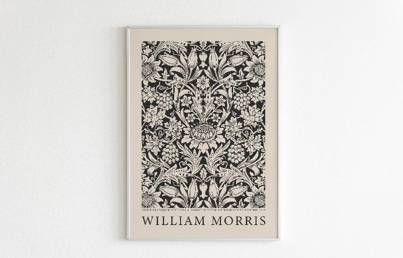 William Morris Set of 3 Poster | William Morris print Set | Gallery Wall Set Of 3 | Exhibition Set of 3 Prints | Monochrome Print