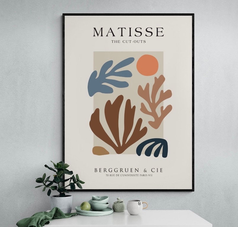 Matisse set of 2 neutral prints | Henri Matisse Print Set | Brown Print | Exhibition Poster set | Mud Century Art Print