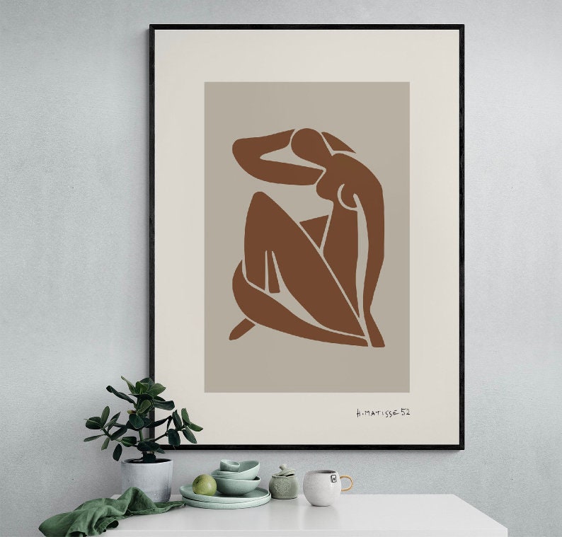 Matisse set of 2 neutral prints | Henri Matisse Print Set | Brown Print | Exhibition Poster set | Mud Century Art Print