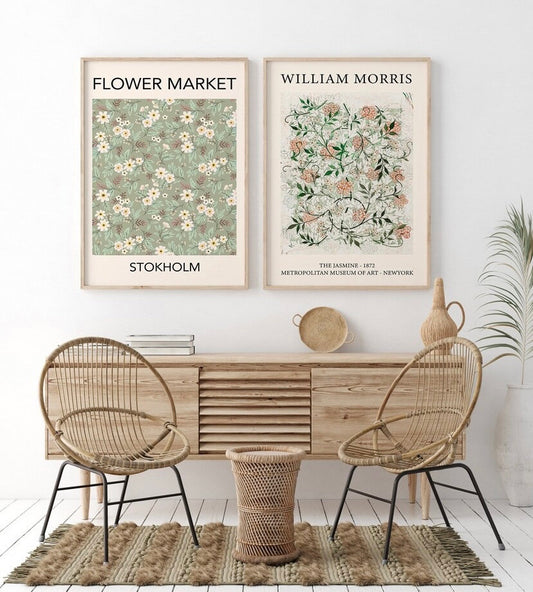 William Morris prints | Botanical Prints |set of 2 vintage print | Exhibition Art Poster | Sage Print | Floral Print